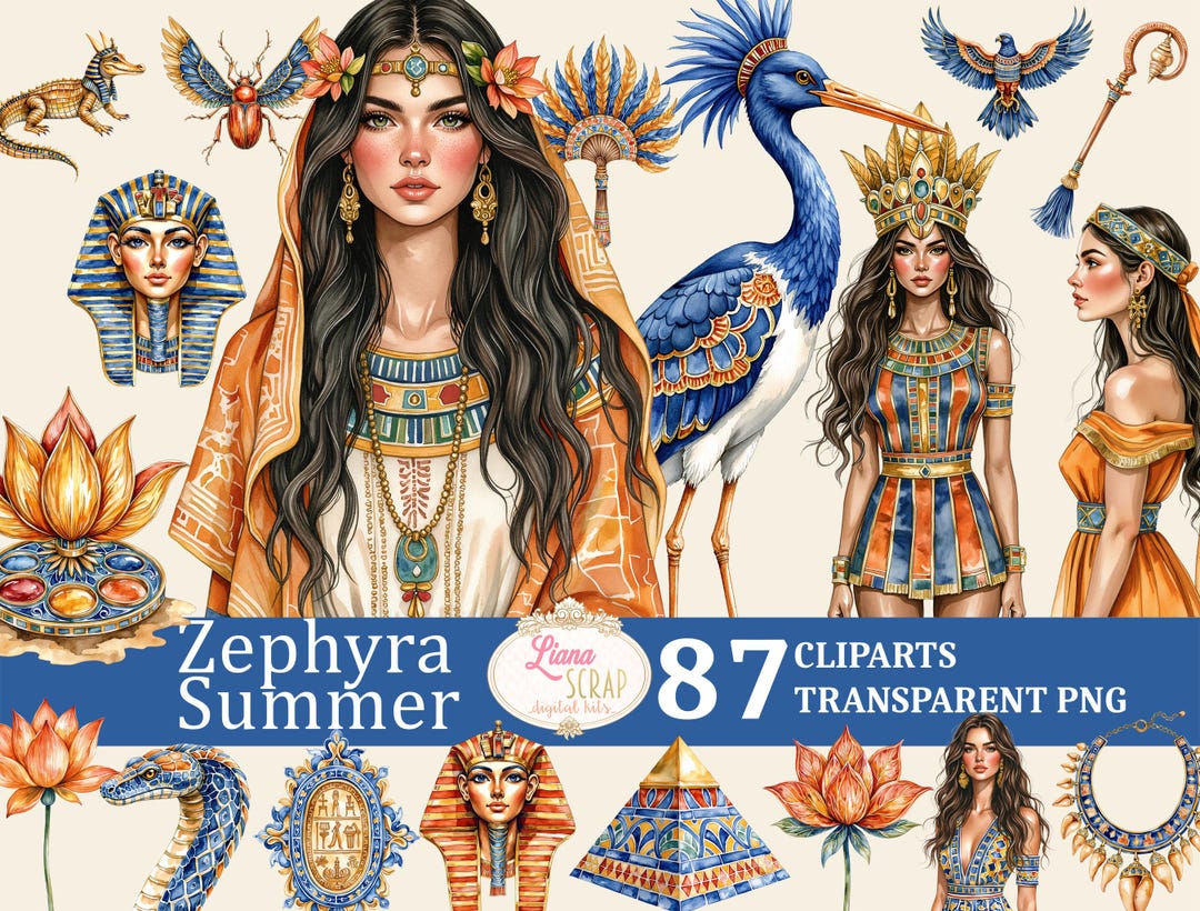 Ancient Egypt Clipart Set – Watercolor PNG Graphics (digital Download ...