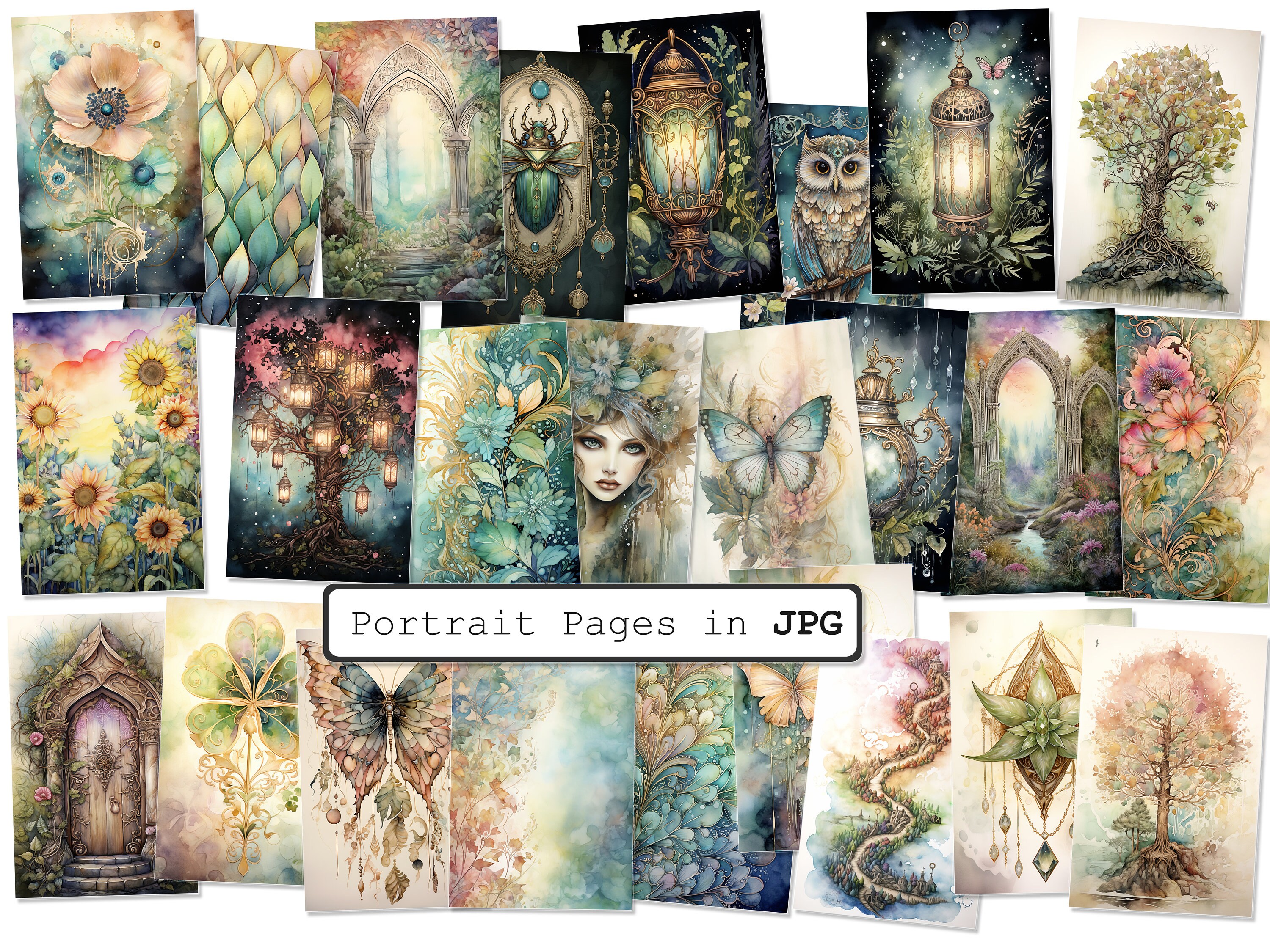Junk Journal - Fantasy Garden - US Letter and A4 Size, Mix and Match ...