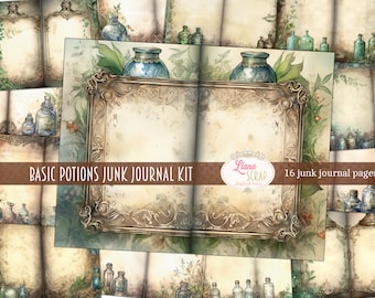 Potions Junk Journal Kit, Witch Printable Paper (Digital Download)