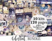 Celestial Junk Journal - 10-in-1 Galaxy Ephemera Scrapbooking Paper (Digital Download)