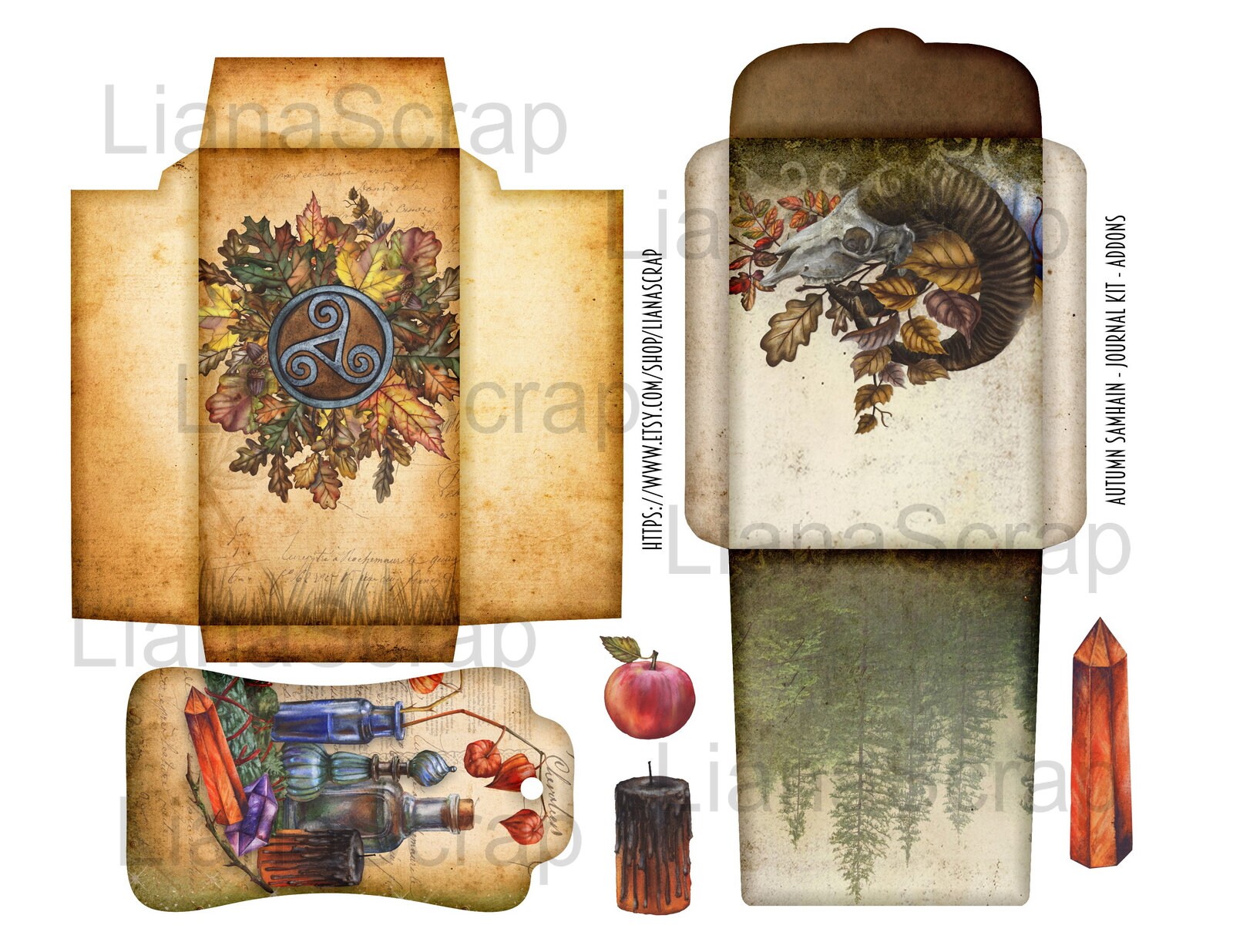 Autumn Samhain Digital ADDON Kit Printable Mysticism and - Etsy