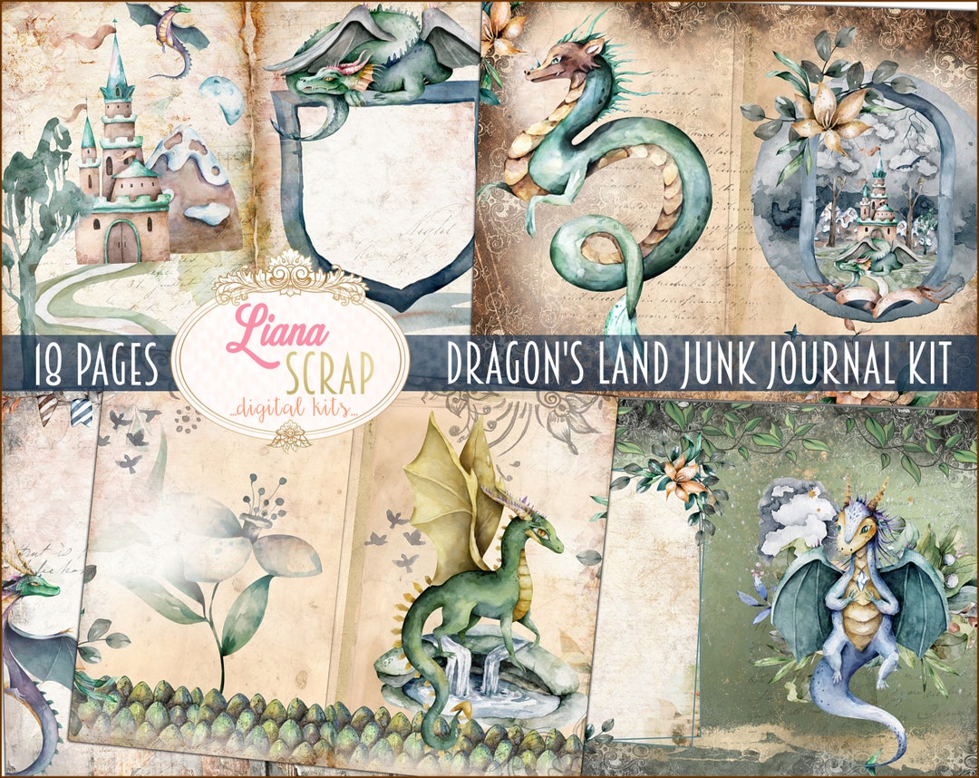 Dragon Junk Journal Kit, Fantasy Collage Sheets (digital Download) - Etsy