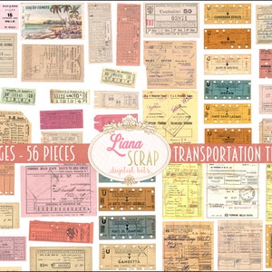 Vintage Tickets Ephemera Printables, Fahrkarten Digitale Collage Sheets, Digital Junk Journal Ephemera, Junk Journal Papier
