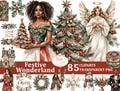 Festive Wonderland 85 Clipart Set - Christmas Graphics, PNG, Digital Planner Stickers, Holiday Illustrations, Watercolor Elements product logo