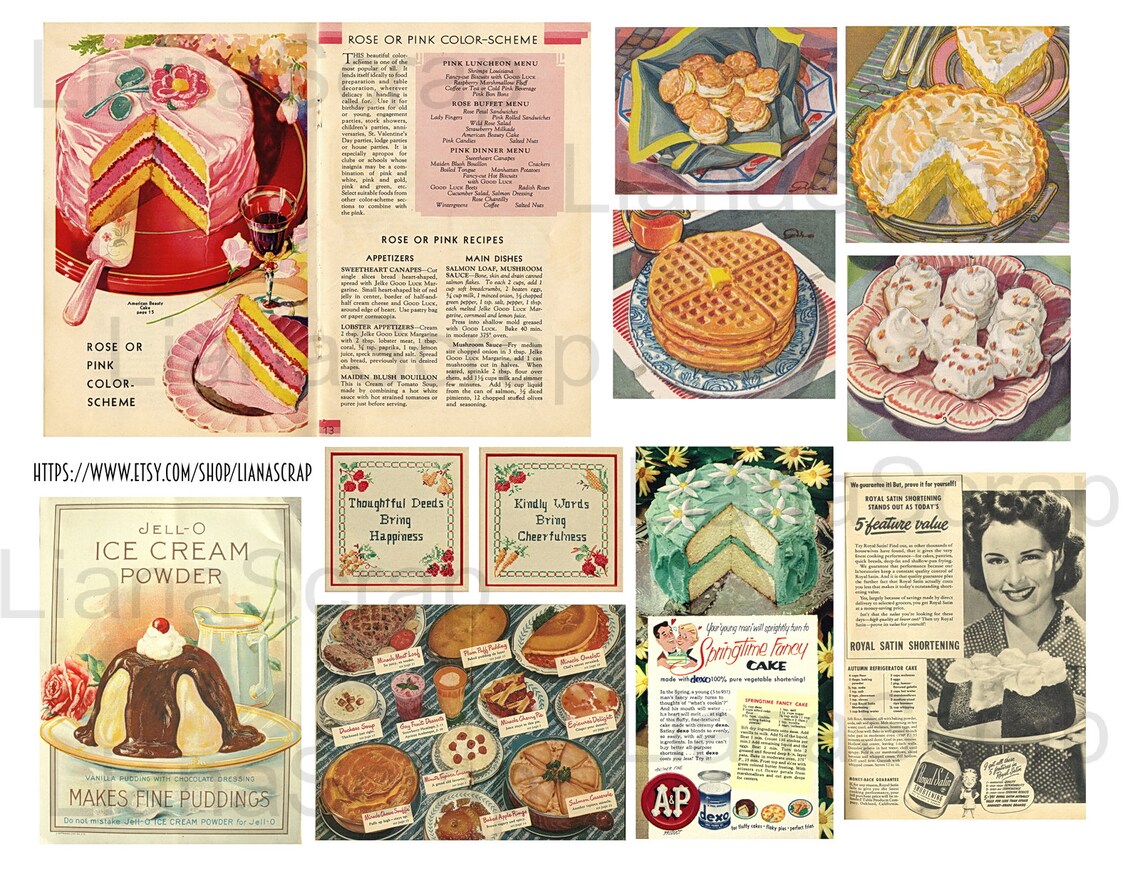 Vintage Cooking Ephemera Printables Cooking and baking Etsy