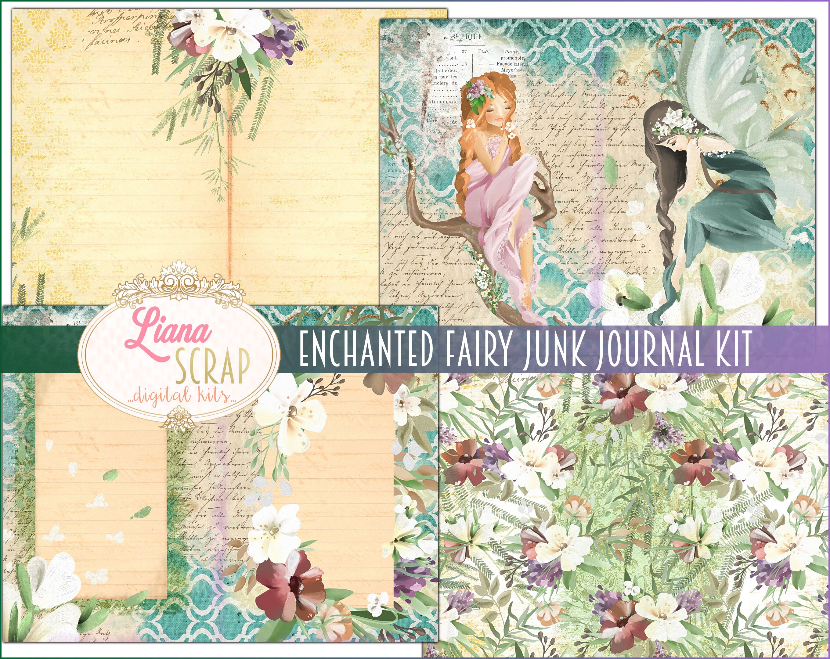 Enchanted Fairy Junk Journal Digital Kit Printable Fairy - Etsy