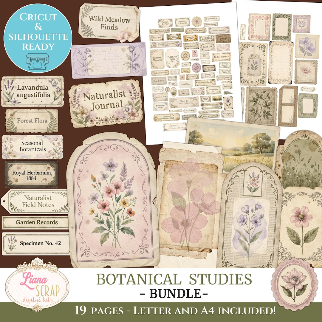 Botanical Studies Junk Journal Bundle 2-in-1, Printable Botanical ...