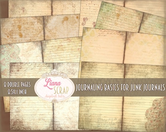 Journaling Basics for Nature Junk Journals, Digital Kit Printable, Junk Journal Paper