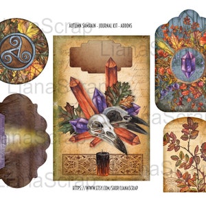 Autumn Samhain Junk Journal Kit, Mystical Collage Sheets (digital ...