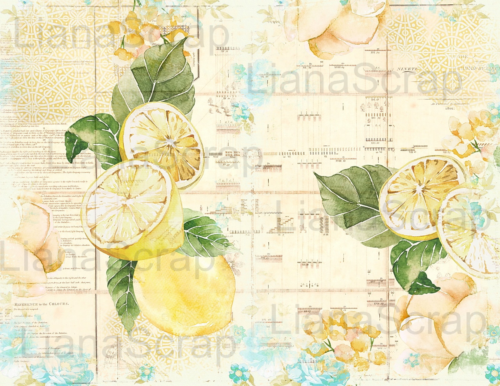 Lemons Junk Journal Digital Kit Printable Summer Digital | Etsy