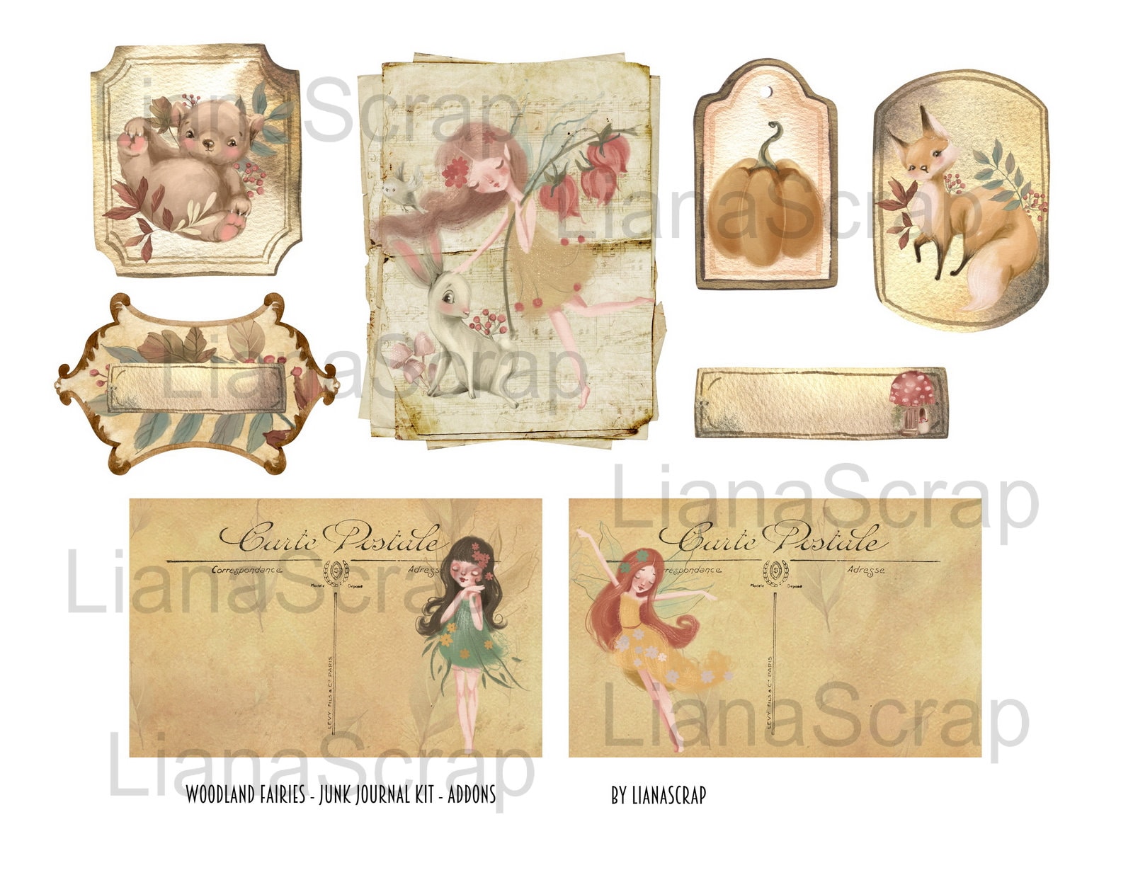 Woodland Fairies Junk Journal ADDON Kit Printable Fairy - Etsy
