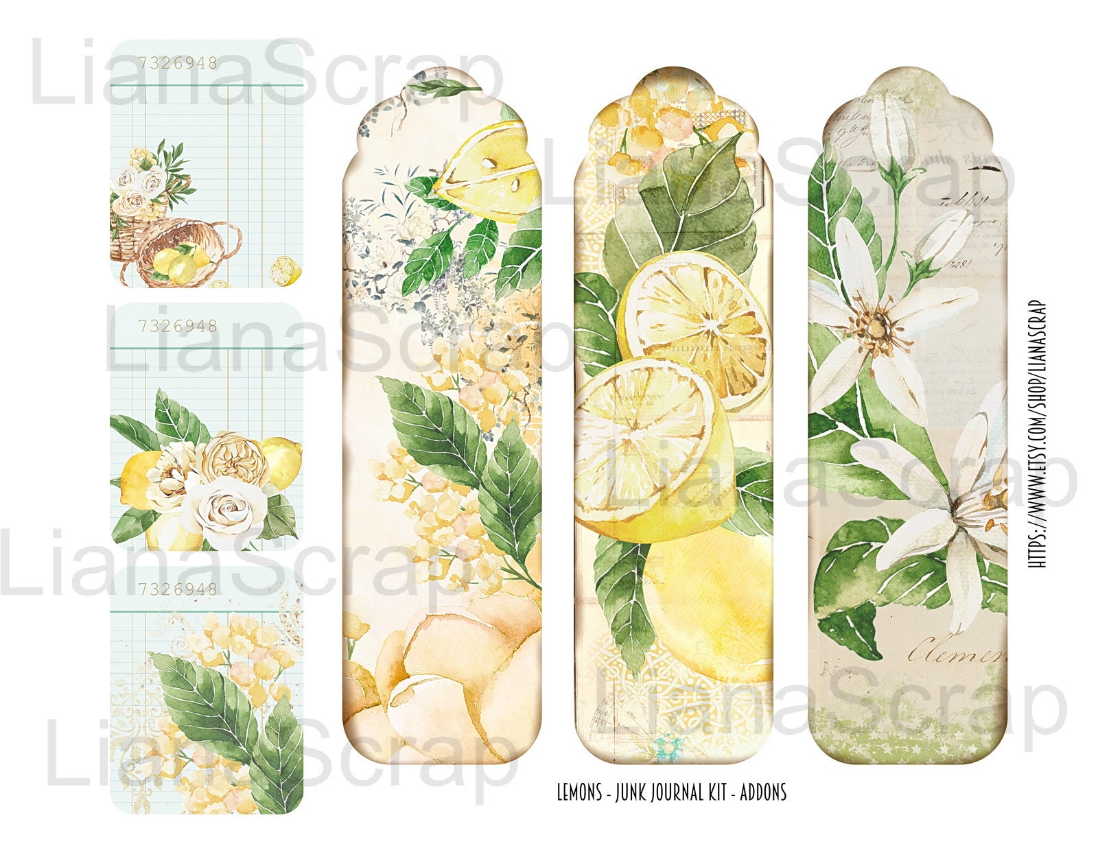 Lemons Junk Journal Digital Kit Printable Summer Digital | Etsy