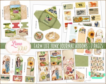 Vintage Farm Life Ephemera, Junk Journal Pages (Digital Download)