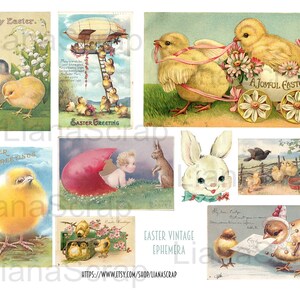 Vintage Easter Ephemera Printables, Easter Postcards Digital Collage ...