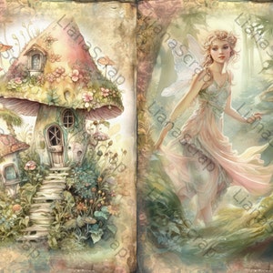 Summer Fairy Junk Journal Kit, Fantasy Fairy Collage Printables, Digital Fairy Kit, Fairy Seasons Collection image 6