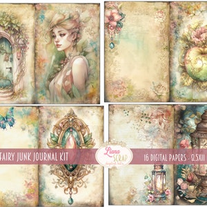 Summer Fairy Junk Journal Kit, Fantasy Fairy Collage Printables, Digital Fairy Kit, Fairy Seasons Collection image 4