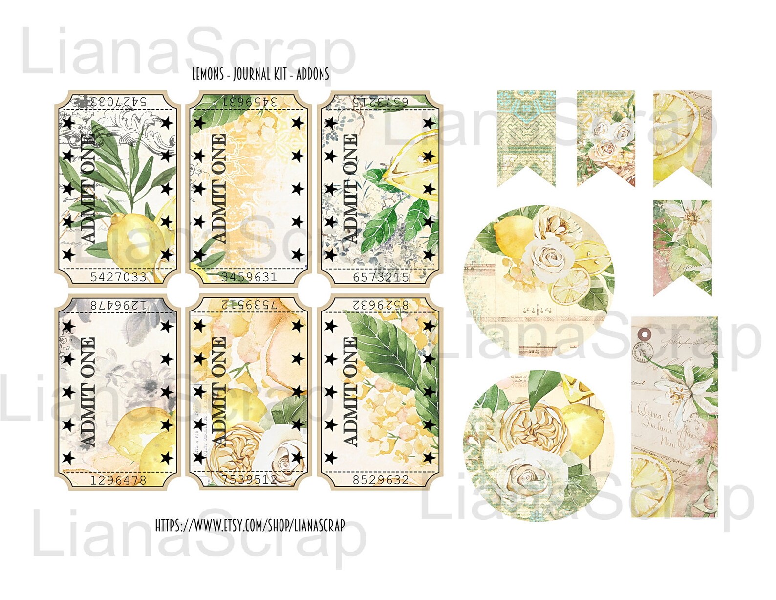 Lemons Junk Journal Digital Kit Printable Summer Digital | Etsy