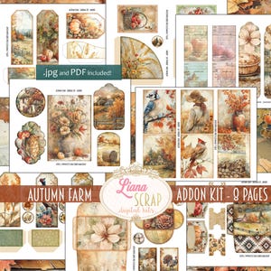 Autumn Farm Junk Journal ADDON Kit, Cottagecore Country Living Collage Printable, Farm Animals, Cottage Garden Ephemera Fussy-cuts
