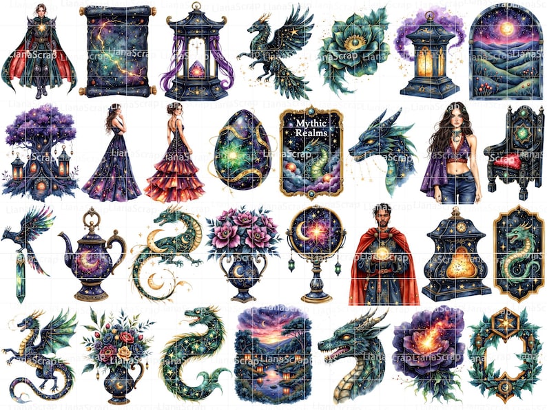 天龍のクリップアート – 112枚の魔法のPNG画像、スクラップブッキング 画像 4