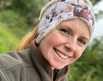 Handmade Crazy Sheep headband - made for farm girls to keep warm