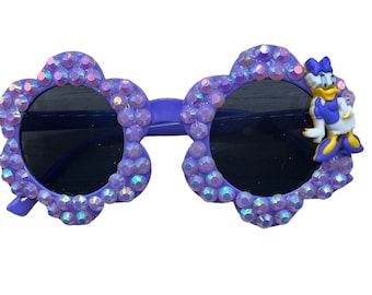 Daisy Duck Purple blinged gafas de sol de flores PERSONALIZADAS Gafas de sol para niños pequeños Daisy gafas de sol regalo perfecto para niñas gafas de sol de personaje