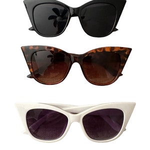 Cat Eye sunglasses black, white or leopard Adult  Womens Sunglasses
