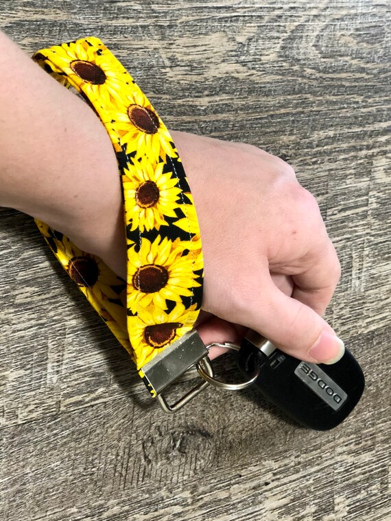 XGALBLA Sunflower Keychain Wristlet - Adjustable Lanyard For Keys & Small Items - Polyester Wrist Strap For Women Girls - View #2