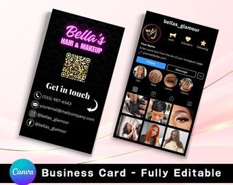 Instagram Business Card Template: DIY Canva Design (Digital Download)