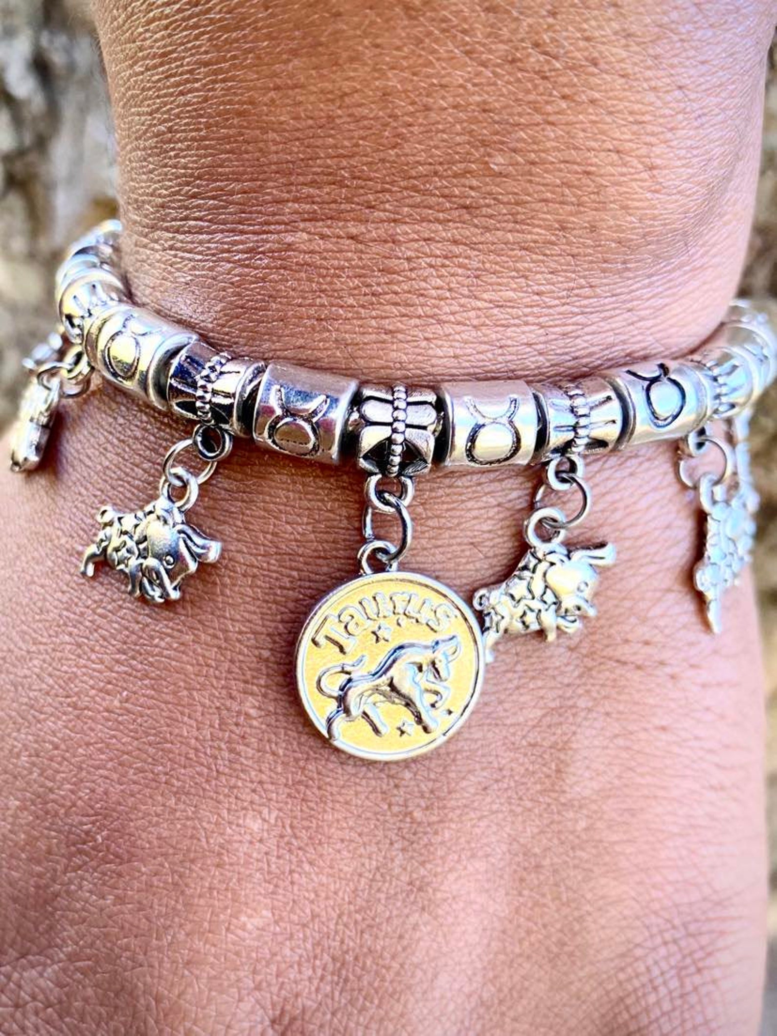 Taurus Charm Taurus Charm Bracelet: Stainless Steel Zodiac Gift - Etsy