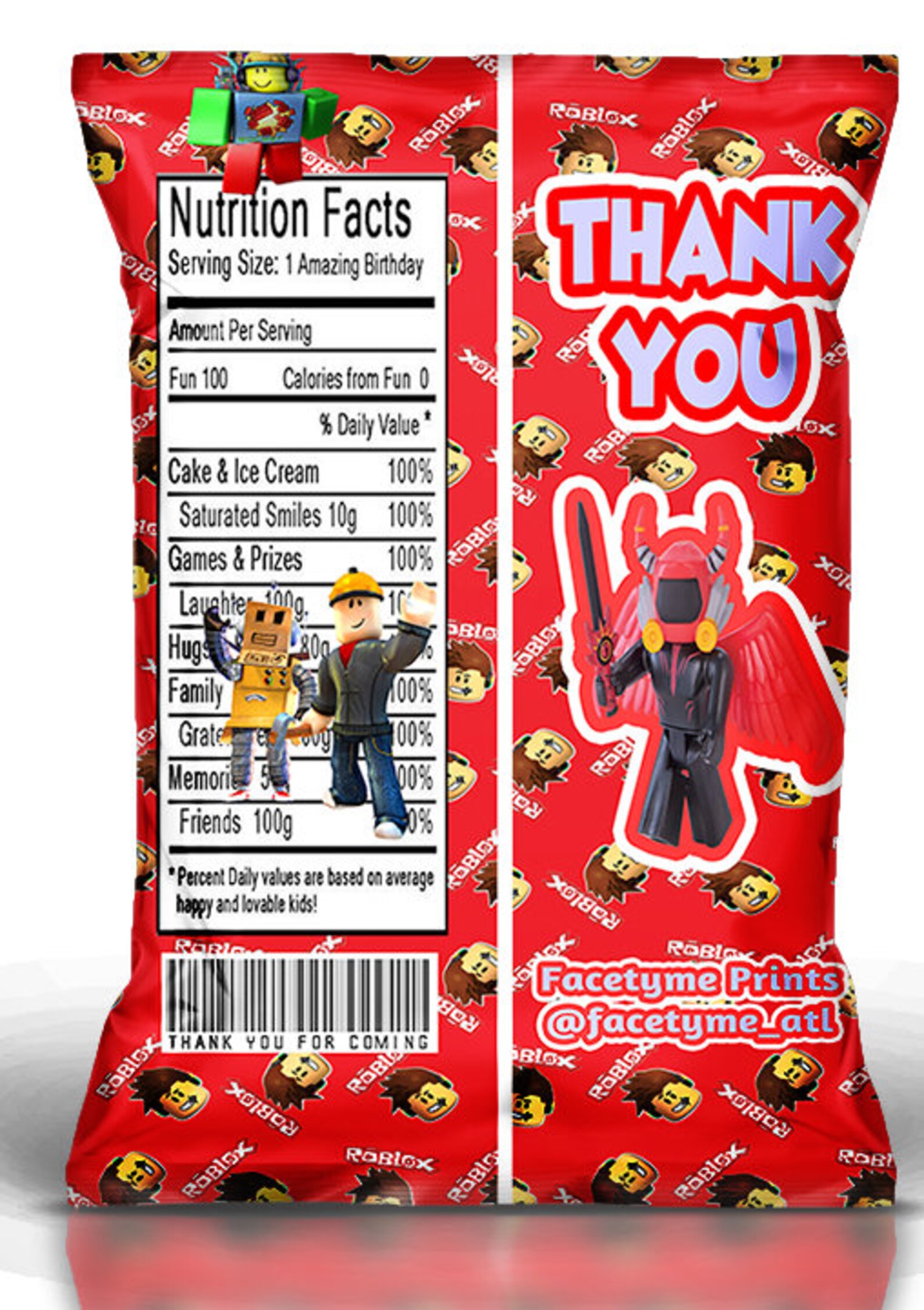 ROBLOX Favor Chip Bagroblox Custom Chip Bagroblox Etsy UK