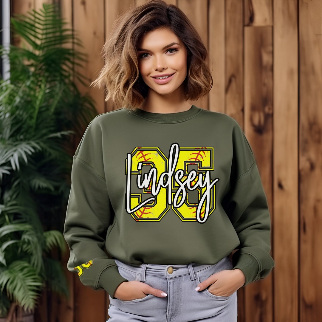 Womens Softball Lover Print Sweatshirt