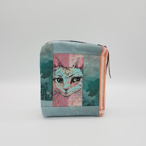 Bolso pequeño con cremallera * gato * cuadros * estuche * almacenamiento * pedido