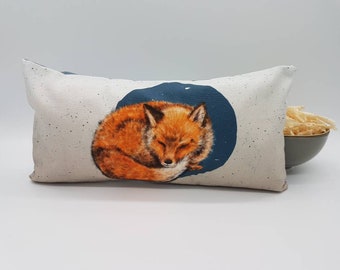 Oreiller en pin 30 x 16 cm renard endormi