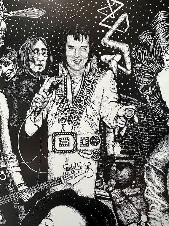 Rock and Roll Legends Art Print, Howard Teman Music Poster - Etsy