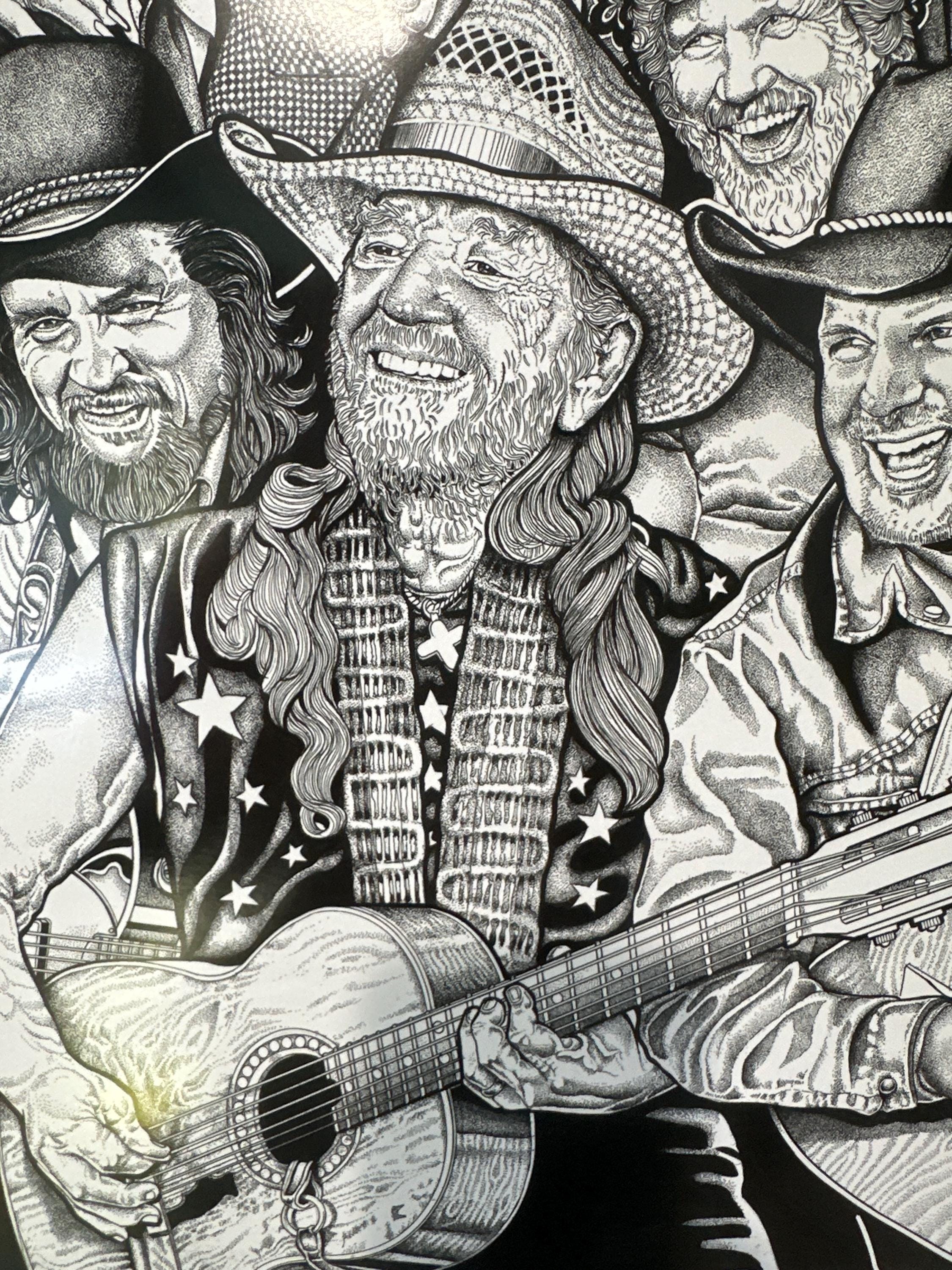 Country Jamboree Music Collage Art Poster By Howard Teman - 22x34