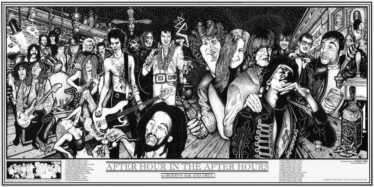 アート・デザイン・音楽 drawamok ROUND.1 After Hour in the After Hours by Howard Teman, Rock and Roll Wall