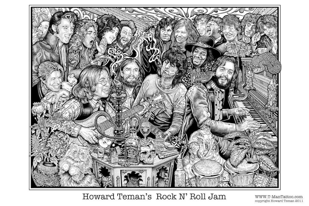 Rock N' Roll Jam by Howard Teman, Rock and Roll Wall Art, Rock N Roll ...