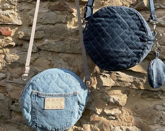 Jeans Bag Circle Handbag Round
