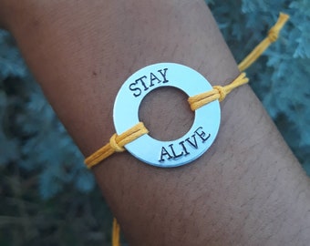 Washer Bracelet, Twenty One Pilots, Anniversary, Birthday Gift, Customized Bracelet, Adjustable Bracelet, Friendship Bracelet, Bands