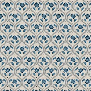 Lewis and Irene, Brensham Collection, Floral trellis on deep cream, Fabric for Quilting and Sewing
