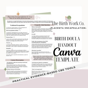 Placenta Encapsulation and Other Uses | Doula Handouts | Childbirth Education | Doula Templates