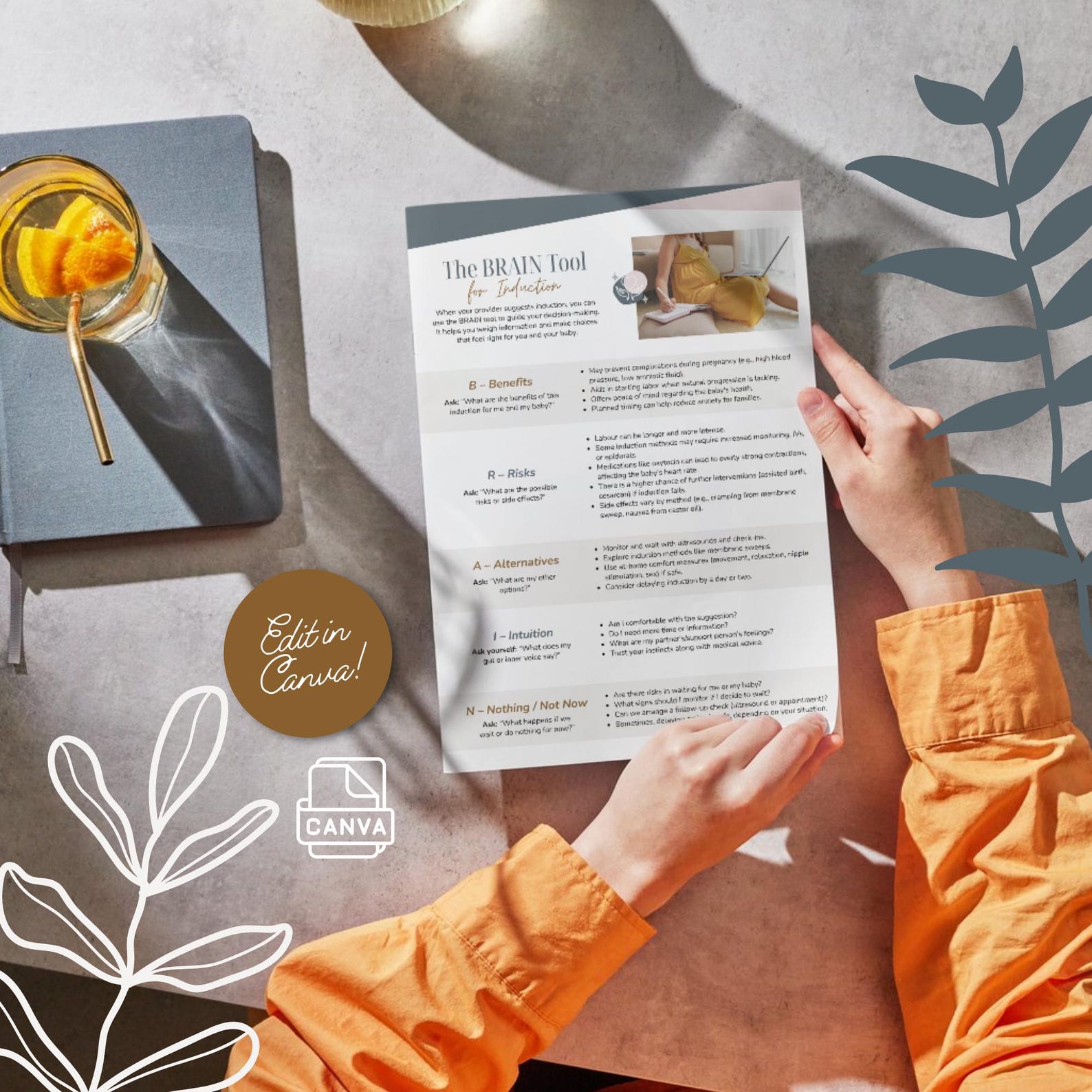 Induction Brain Tool Handout Informed Consent Questions For Labor