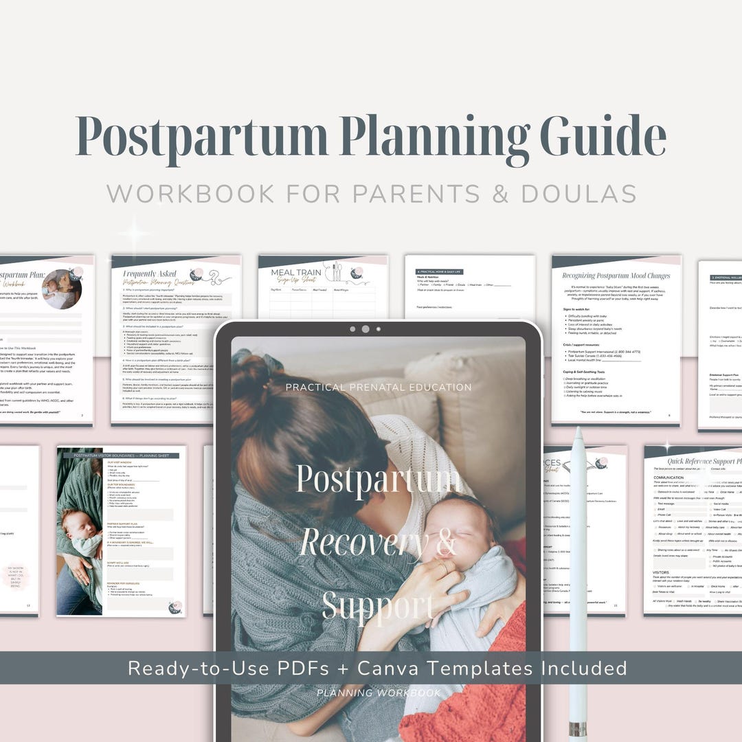 Postpartum Planning Workbook | Editable Fourth Trimester Guide for ...
