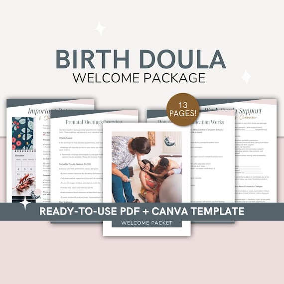 Birth Doula Welcome Package | Editable Client Onboarding Templates