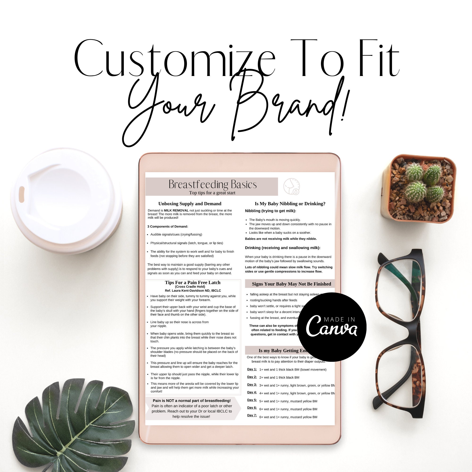 Breastfeeding Basics Doula Handout Canva Template Etsy Australia