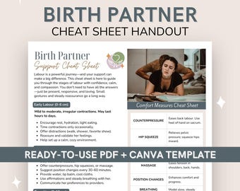 Birth Partner Cheat Sheet | Simple Support Tips for Labour, Birth and Comfort Care