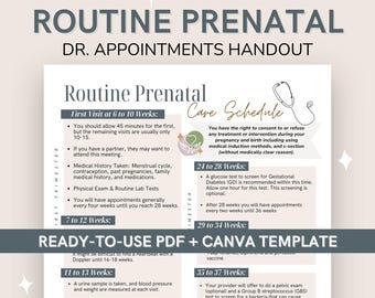 Prenatal Care Schedule Handout | Pregnancy Appointment Timeline & Visit Guide