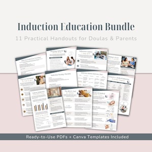 Labour Induction Handouts Bundle | Editable Birth Class Resources
