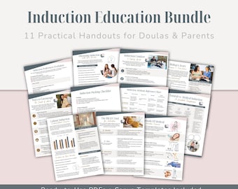 Handouts Bundle zur Geburtseinleitung | Bearbeitbare Geburtsklassenressourcen