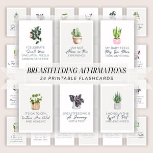 Affirmatiekaarten borstvoeding | Aanmoediging voor kersverse moeders | Hulpmiddel voor doula en borstvoeding | Canva-sjabloon pdf